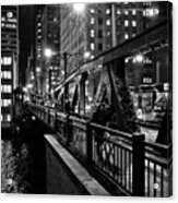 Night Stroll In Chicago Acrylic Print