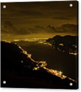 Night View Of Lkae Garda From Monte Baldo Acrylic Print