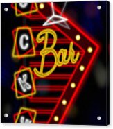 Nightclub Sign Luckys Bar Acrylic Print