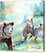 No Cub Left Behind - Grizzly Bears Acrylic Print
