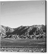 Nopah Range Mountain Landscape Black And White Acrylic Print