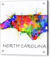 North Carolina Color Splatter Acrylic Print