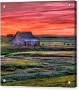 North Dakota Farm At Sunrise Acrylic Print