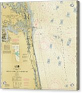 Nautical Soundings Map-antiqued Acrylic Print
