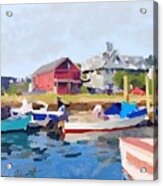North Shore Art Association At Pirates Lane On Reed's Wharf From Beacon Marine Basin Acrylic Print