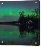 Northern Lights At Gull Lake Acrylic Print