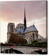 Notre Dame Cathedral Sunset Acrylic Print