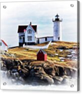 Nubble Lighthouse In Maine Acrylic Print