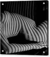 Nude With Stripe Acrylic Print