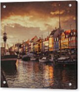 Nyhavn Sunset Copenhagen Acrylic Print