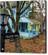 Oak Bluffs Cottages Trail's End Sign Lat Autumn Fall Martha's Vineyard Cape Cod Acrylic Print