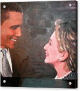Obama  And Clinton Acrylic Print