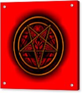 Occult Magick Symbol On Red By Pierre Blanchard Acrylic Print