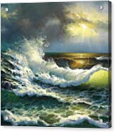 show original title ocean waves stretcher-image screen sea waves surf Details about   Diane romanello 