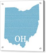 Ohio State Map With Text Of Constitution Acrylic Print