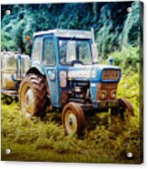 Old Blue Ford Tractor Acrylic Print