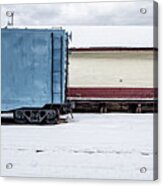 Old Box Car At A Freight Station Acrylic Print