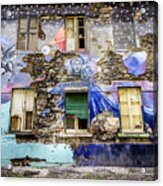 Old Building Mural In Funchal, Madeira, Portugal Acrylic Print