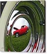 Old Car Tire Reflection Acrylic Print