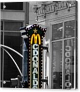 Old McDonalds Sign in Downtown Chicago Selective Coloring Acrylic Print
