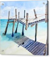 Old Pier On Playa Paraiso Acrylic Print