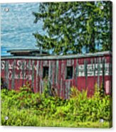 Old Red Caboose Acrylic Print