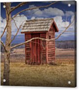 Old Rustic Wooden Outhouse In West Michigan Acrylic Print