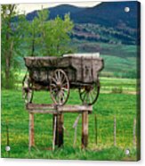Old Time Freight Wagon In Montana Acrylic Print