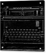Old Typewriter Black And White Low Key Fine Art Photography Acrylic Print