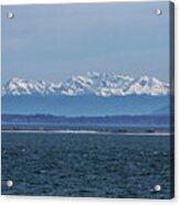 Olympic Mountains With Grays Harbor Acrylic Print