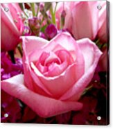 Ombre Pink Rose Bouquet Acrylic Print