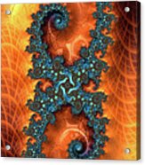 Orange And Cyan Fractal Art Acrylic Print