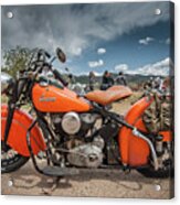Orange Indian Motorcycle Acrylic Print
