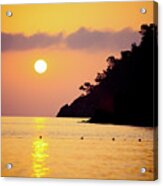 Orange Sunrise Above Sea Acrylic Print