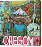 Oregon Map Acrylic Print