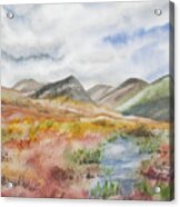 Original Watercolor - Autumn Irish Landscape Acrylic Print