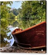 Orvis Rowboat And Biltmore Reflection Acrylic Print