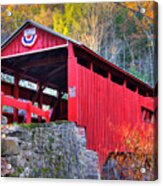 Pa Country Roads - Josiah Hess Covered Bridge Over Huntington Creek No. 13 - Columbia County Acrylic Print