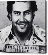 Pablo Escobar Mug Shot 1991 Vertical Acrylic Print
