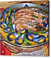 Shrimp And Mussel Paella Acrylic Print
