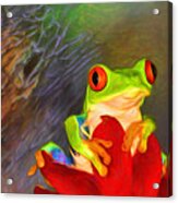Painted Red Eyed Tree Frog Acrylic Print