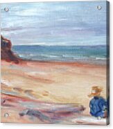 Painting The Coast - Scenic Landscape With Figure Acrylic Print