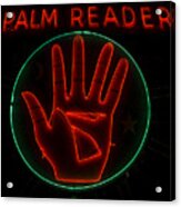Palm Reader Neon Sign Acrylic Print
