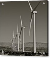 Palm Springs Windmills I In B And W Acrylic Print