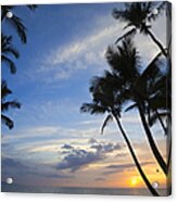 Palm Trees At Sunset, Keawekapu Beach Acrylic Print