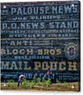 Palouse News Painted Sign On Brick Acrylic Print