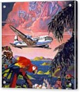 Pan American World Airways - Flying Clippers - Caribbean - Retro Travel Poster - Vintage Poster Acrylic Print