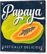 Papaya Vintage Fruit Label Acrylic Print