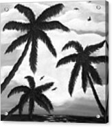 Paradise In Black And White Acrylic Print