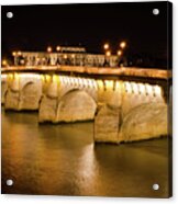 Paris View - Bridge At Night Acrylic Print